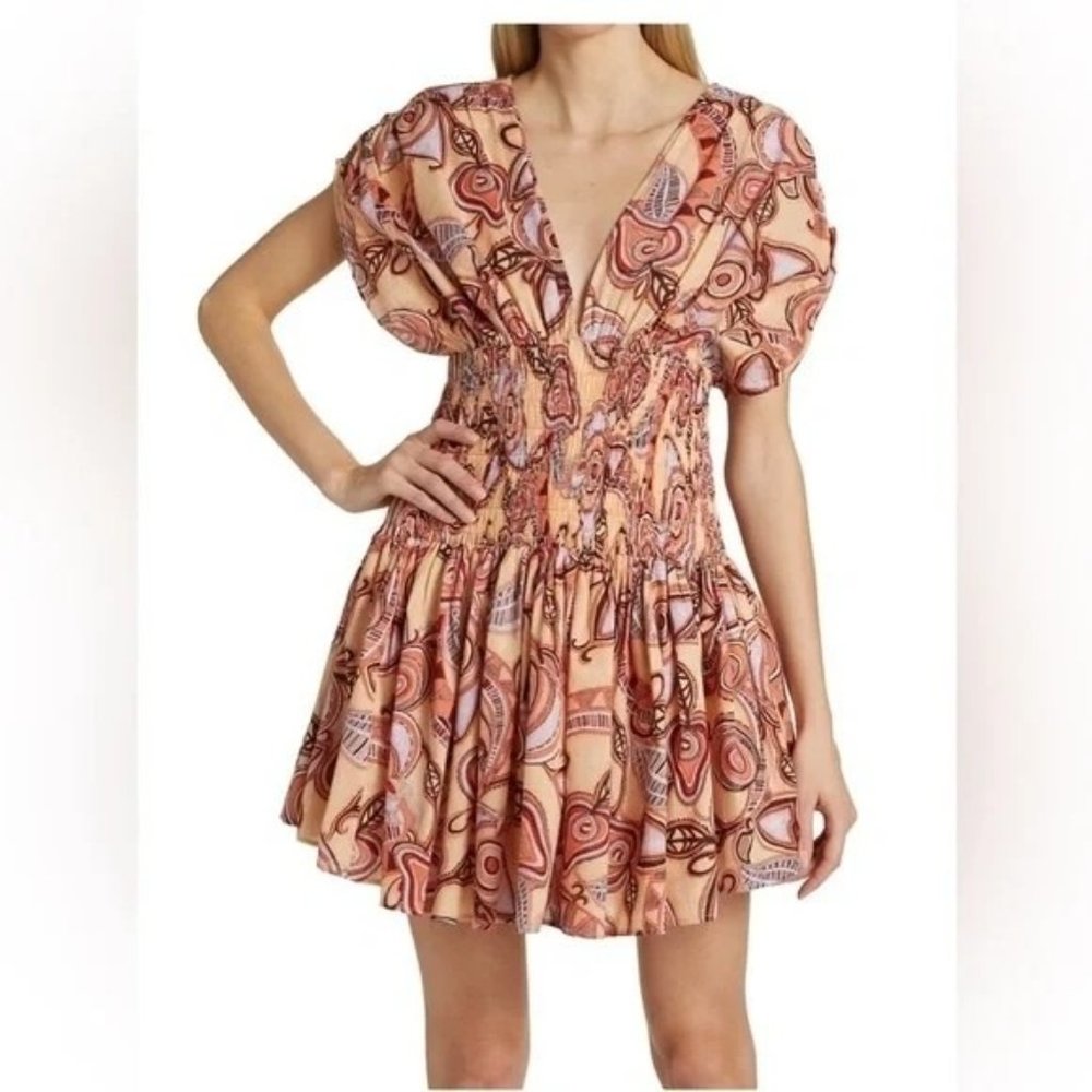 🆕A.L.C. Luna Smocked Mini Dress Cotton 10 - Picture 5 of 15